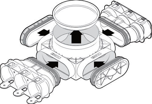 2D technical illustration of a ventilation system.